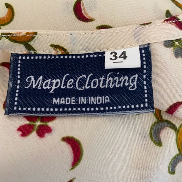 Maple Clothing Indian Kurti Top Tunic Printed Blouse - Picture 7 of 9